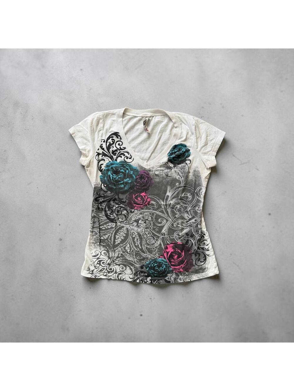 Y2K women’s ransom floral graphic tee shirt
